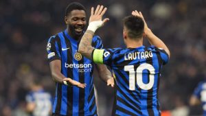 Marcus Thuram e Lautaro Martinez - Foto Lapresse - Ilpallonegonfiato