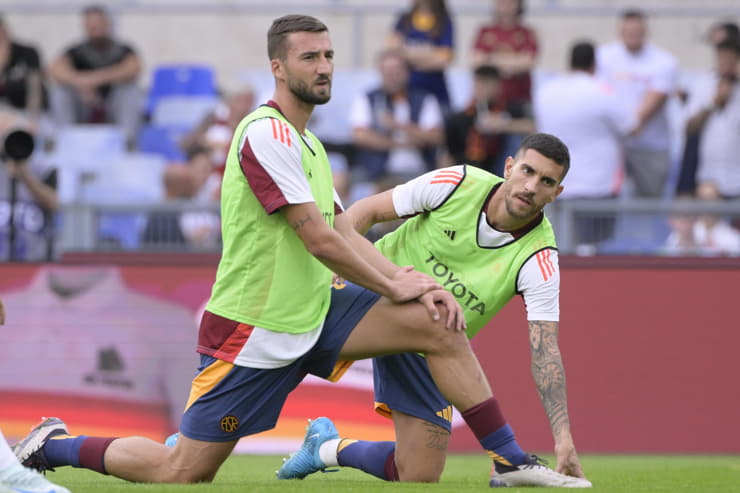 Bryan Cristante e Lorenzo Pellegrini - Foto Lapresse - Ilpallonegonfiato