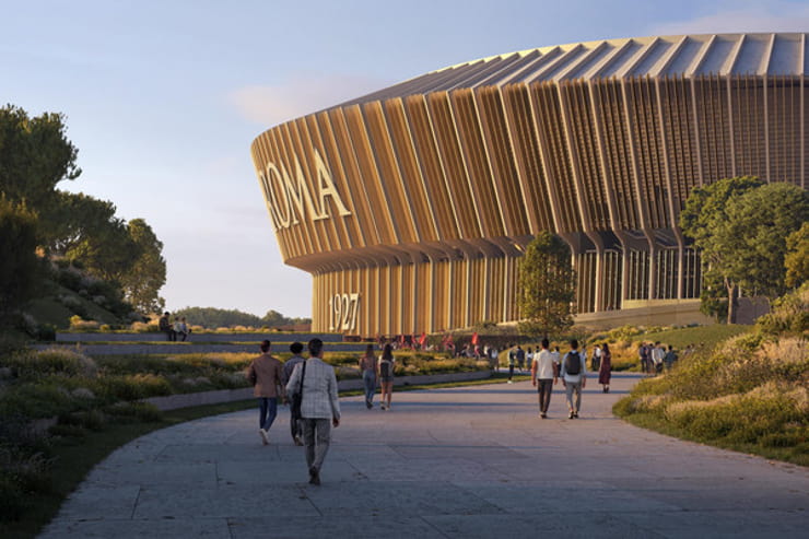 Il progetto del nuovo stadio della Roma - Foto X - Ilpallonegonfiato